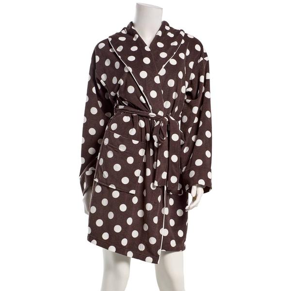 Womens Sincerely Jules Long Sleeve Polka Dot Knit Robe - image 