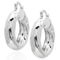 Gianni Argento 7x28mm Silver Plated Chunky Twist Hoop Earrings - image 1
