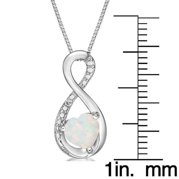 Gemminded Sterling Silver 6mm Heart Created Opal Pendant