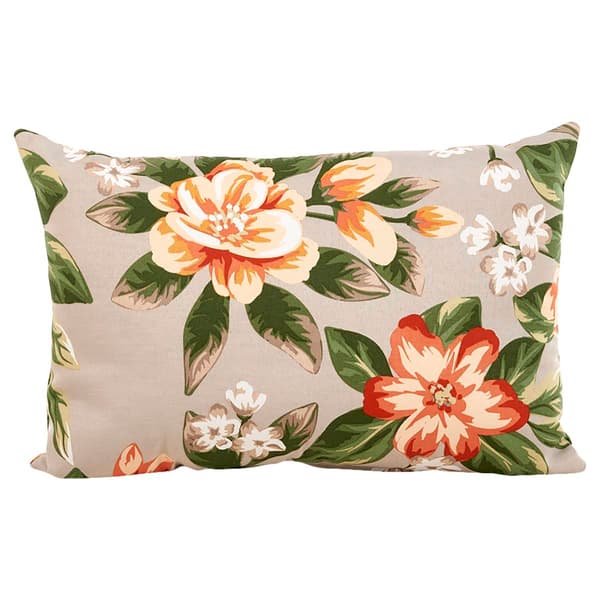 Jordan Manufacturing Floral Lumbar Toss Pillow - Grey/Coral - image 