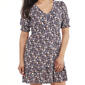 Womens Luxology Elbow Sleeve Floral Challis Shift Dress - image 3