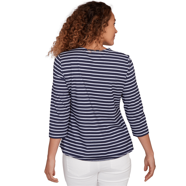 Petite Ruby Rd. Must Haves II Square Neck Stripe Tee