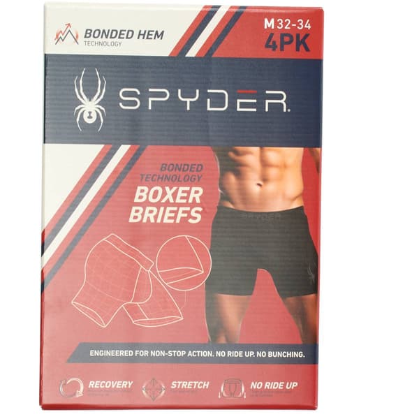 Mens Spyder 4pk. Knit Boxer Briefs - Red