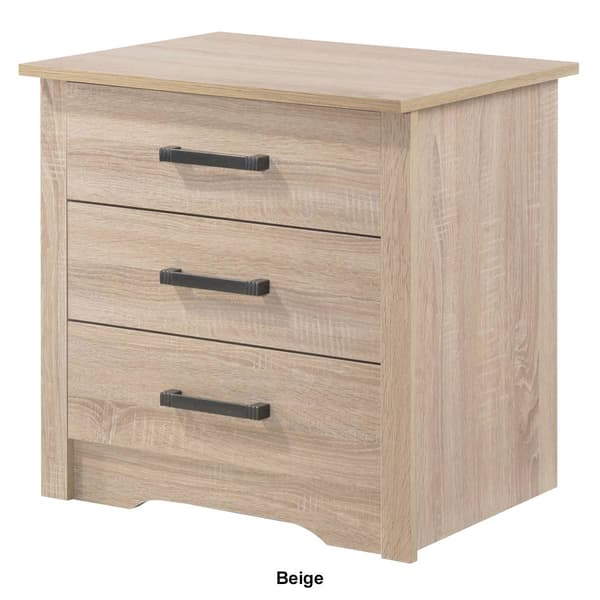 Passion Furniture Hudson 3-Drawer Nightstand