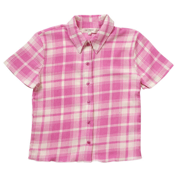 Girls &#40;7-16&#41; No Comment Button Down Crinkle Woven Top - image 