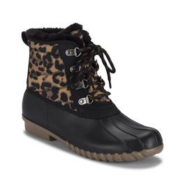 Womens BareTraps&#40;R&#41; Flynn Leopard Duck Boots