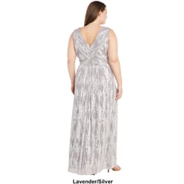 Plus Size R&amp;M Richards Sleeveless Metallic Surplus Maxi Dress