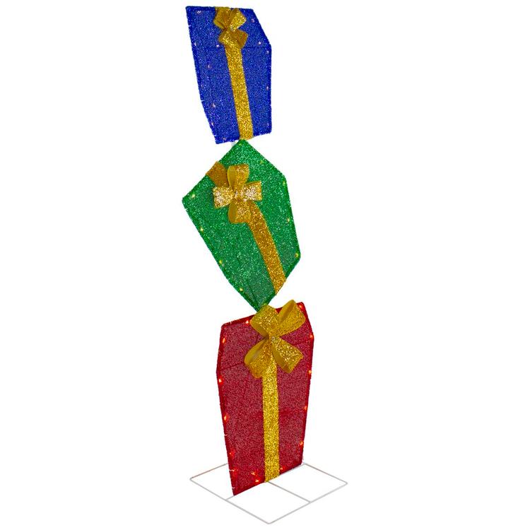 Northlight Seasonal 48in. Tinsel Outdoor Christmas Gift Boxes