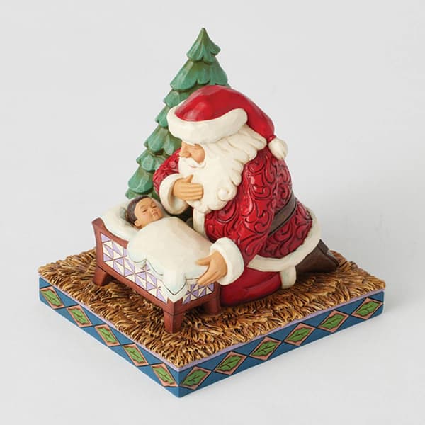 Jim Shore Santa Kneeling over Baby Jesus Christmas Figurine