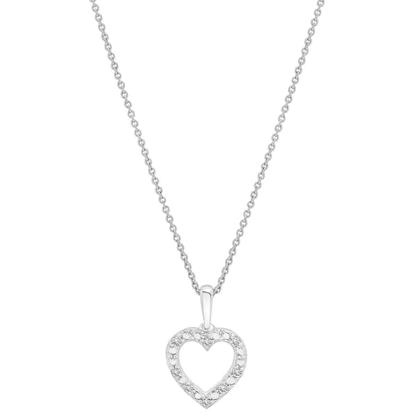 Diamond Classics(tm) Sterling Silver 1/20ctw. Diamond Heart Pendant - image 