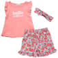 Toddler Girl Rene Rofe(R) 3pc. Hello Wildflower Top & Shorts Set - image 1