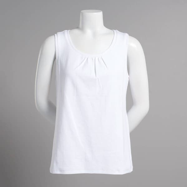 Womens Preswick &amp; Moore Solid Cotton Spandex 1x1 Rib Tank Top - image 