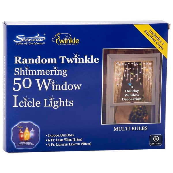 Sienna 50 Multi-Light Shimmering Window Icicle Light Set - image 