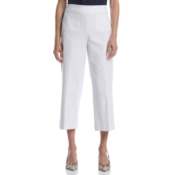 Womens Rafaella(R) Scallop Pocket Wide Leg Pants