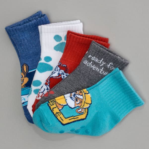 Toddler Boy Nickelodeon(tm) 5pr. Paw Patrol(tm) Mid Crew Gripper Socks - image 