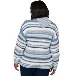Plus Size Skye’s the Limit Icy Blue Sparkle Stripe Sweater