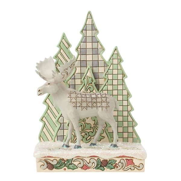 Jim Shore Woodland Glen Moose w/ Layered Tree Christmas Figurine