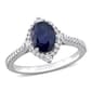 Gemstones Classics(tm) 14kt. White Gold Sapphire & Diamond Halo Ring - image 1
