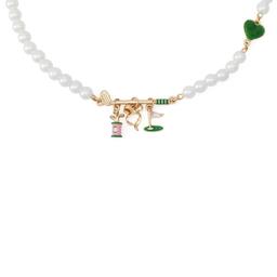 Betsey Johnson Golf Bib Pearl Necklace
