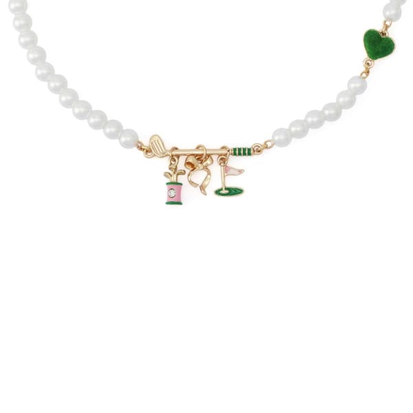 Betsey Johnson Golf Bib Pearl Necklace