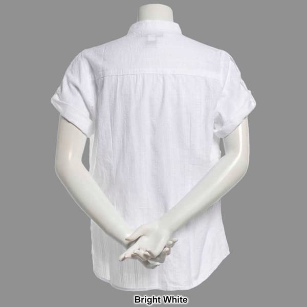 Womens Preswick &amp; Moore Short Sleeve Solid Geo Blouse