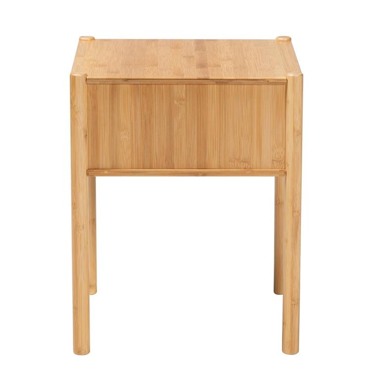 Baxton Studio Naresh Brown Bamboo Wood 1-Drawer End Table