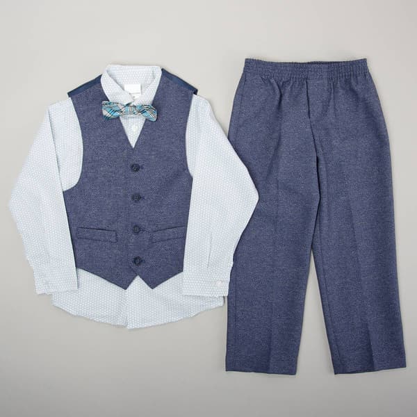 Boys &#40;4-7&#41; Van Heusen Button Down Vest Set w/ Bow Tie - Dark Blue - image 