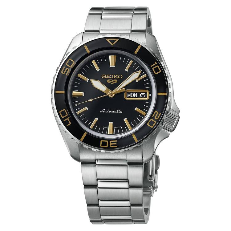 Mens Seiko 5 Sports Collection Black Dial Watch - SRPK99