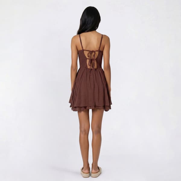 Juniors No Comment V Waist Smock Tier Romper With Shorts