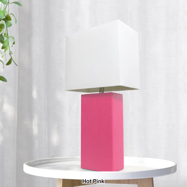 Lalia Home Lexington 21in. Leather Base Modern Home Table Lamp