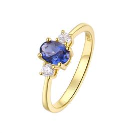 September Birthstone Simulated Sapphire & Cubic Zirconia Ring