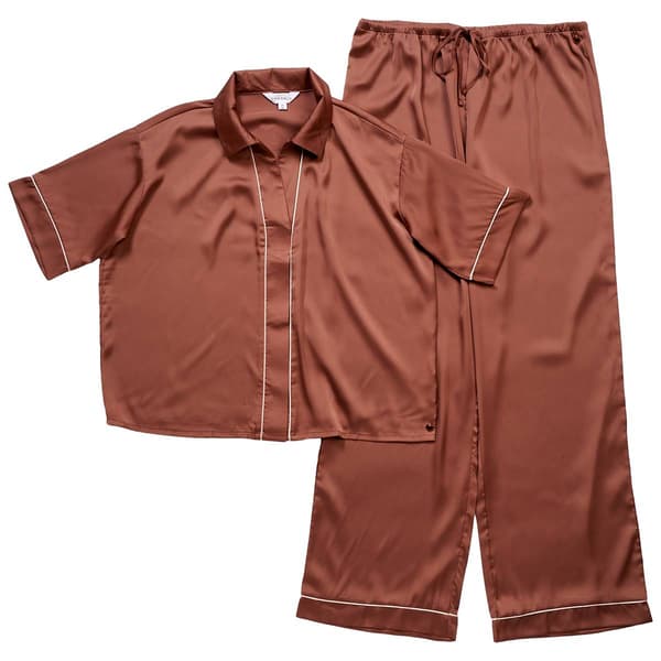 Womens Danskin Short Sleeve Satin Pajama Set - image 