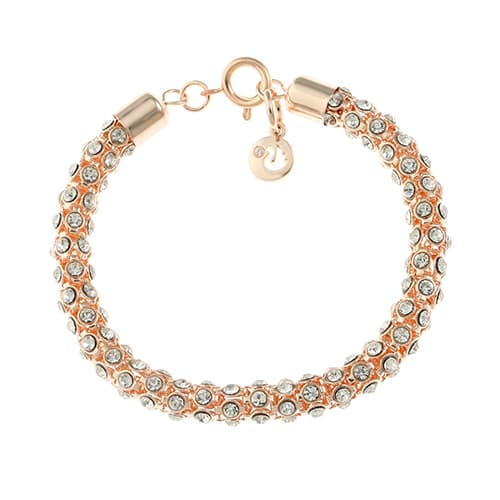 Gloria Vanderbilt Rose Gold-Tone & Crystal Mesh Bracelet - image 