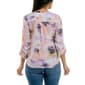 Petite Zac & Rachel 3/4 Roll Tab Sleeve Tie Front Abstract Blouse - image 2