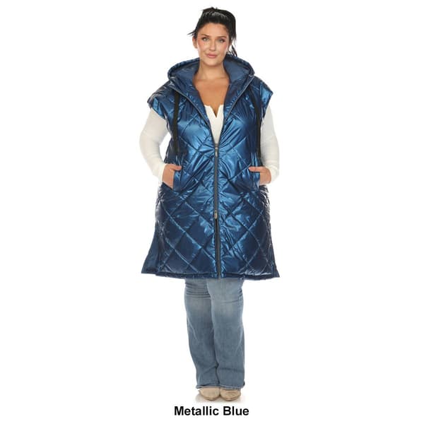 Womens White Mark Metallic Diamond Puffer Vest