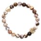 Semi-Precious Natural Stone Stretch Brace w/ Paw Print Bead - image 1