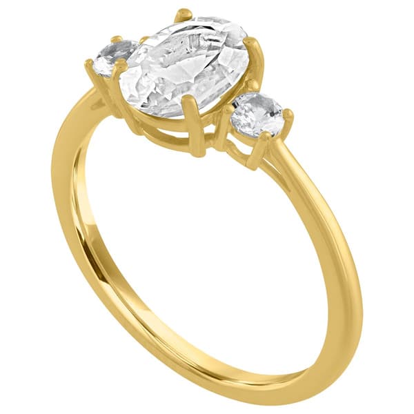 Gemstone Classics™ White Sapphire 10kt. Yellow Gold Ring