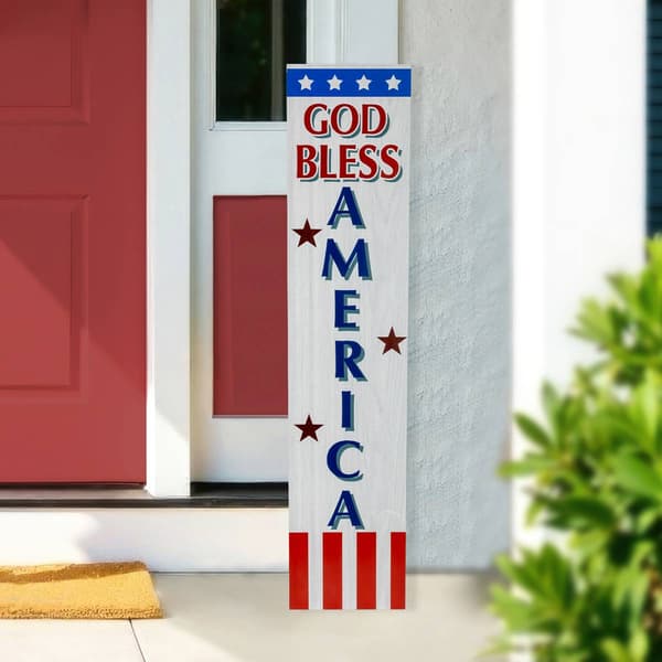 Northlight Seasonal God Bless America Porch Board Sign