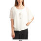 Plus Size  AGB Solid Chiffon Popover Blouse with Necklace - image 7