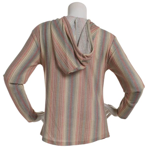 Juniors Wallflower Stripe Hacci Baja Hoodie
