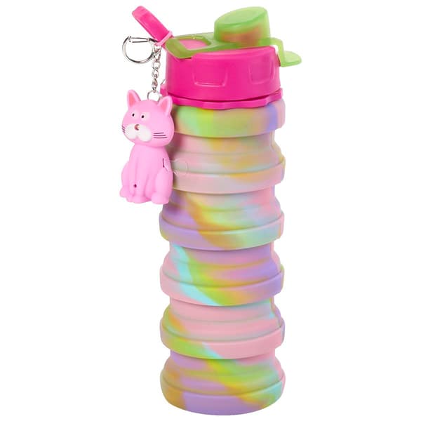 Girls Hot Focus Tie Dye Collapsible Water Bottle w/Keychain