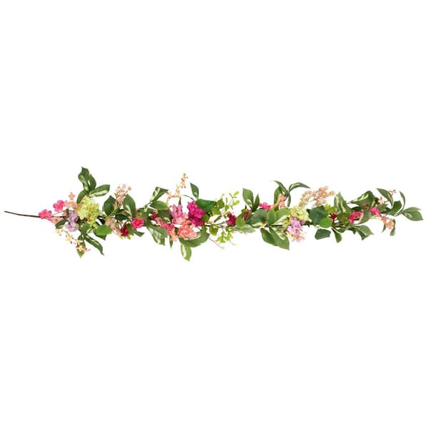 Northlight Seasonal Artificial Leafy Hydrangea Spring Garland - image 