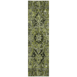 HomeRoots Green Oriental Non-Skid Indoor/Outdoor Runner Rug