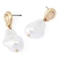 Steve Madden Vintage Luxe Shell Pearl Drop Earrings - image 2
