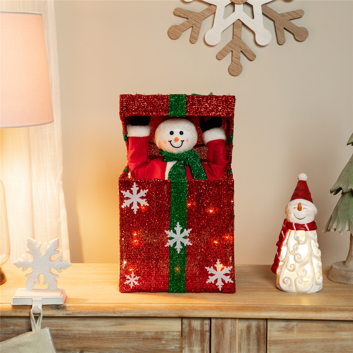 Northlight LED Animated & Musical Snowman Gift Box