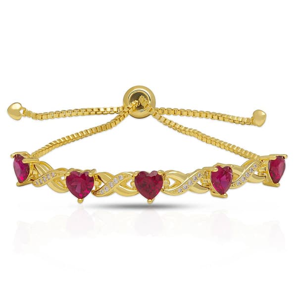 Gemstone by Gianni Argento Lab Grown Ruby X & Heart Bracelet - image 
