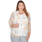 Plus Size Alfred Dunner Al Fresco Lace Floral Two In One Top Wit - image 1