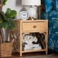 Baxton Studio Camara Bohemian Rattan 1-Drawer Nightstand - image 8