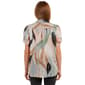 Womens Adrianna Papell Short Pinch Sleeve Leaf Blouse - image 2