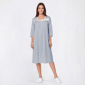 Womens Sophia 3/4 Sleeve Plaid Trim Henley Nightgown - image 1
